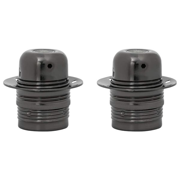 vidaXL Lamp Holders 2 pcs Glossy Black E27