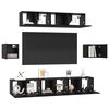 vidaXL TV Cabinet Set Wall-mounted 7 pcs Black Oak Engineered Wood