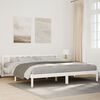 vidaXL Extra Long Bed Frame without Mattress White 200x210 cm Solid Wood Pine