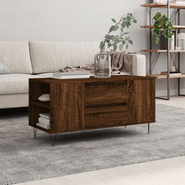 vidaXL Coffee Table Brown Oak 102x44.5x50 cm Engineered Wood