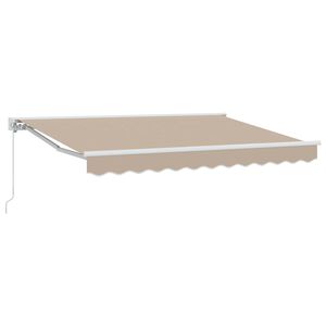 vidaXL Manual Retractable Awning Beige 3 x 2.5 m