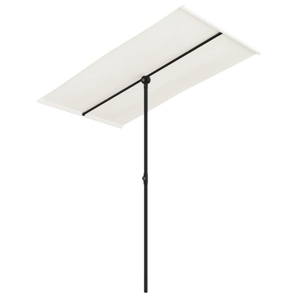 vidaXL Garden Parasol with Aluminium Pole 180x110 cm Sand White