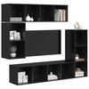 vidaXL TV Cabinet Set Wall-mounted 4 pcs Black Oak Engineered Wood