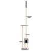 vidaXL Floor to Ceiling Cat Tree Light Grey 258.5-284.5 cm