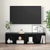 vidaXL TV Cabinet Set 2 pcs Black Oak 37 x 35 x 72 cm Engineered Wood