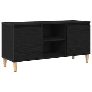 vidaXL TV Cabinet Black Oak 102 x 35 x 50 cm Engineered Wood
