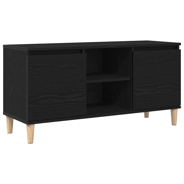 vidaXL TV Cabinet Black Oak 102 x 35 x 50 cm Engineered Wood