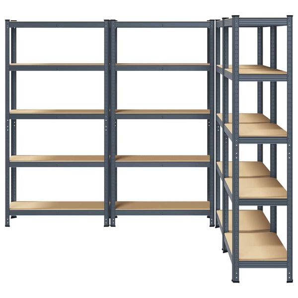 vidaXL 5-Layer Storage Shelves 4 pcs Anthracite Steel&Engineered Wood
