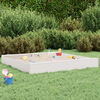 vidaXL Sandbox with Seats White Square Solid Wood Pine
