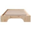 vidaXL Bed Frame Natural 90 x 190 cm Solid Pine Wood