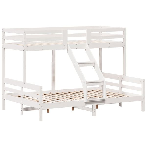 vidaXL Bunk Bed without Mattress 90x200/140x200 cm White Solid Wood