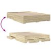 vidaXL Bed Frame with Drawers without Mattress Sonoma Oak 150x200 cm King Size