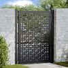 vidaXL Garden Gate Black 100x125 cm Steel Cross Design