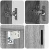 vidaXL Bathroom Furniture Set Wall-mounted with Door 4 pcs Grey Sonoma