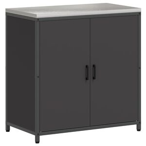 vidaXL Kitchen Storage with Shelf Black 90 x 50 x 92 cm Steel