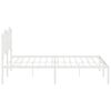 vidaXL Metal Bed Frame without Mattress with Headboard White 180x200cm