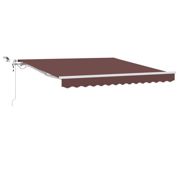 vidaXL Automatic Retractable Awning with LED Brown 300x250 cm