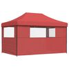 vidaXL Foldable Party Tent Pop-Up with 3 Sidewalls Burgundy