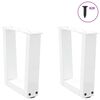 vidaXL Coffee Table Legs V-Shape 2 pcs White 40x(30-31.3) cm Steel