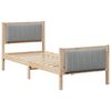 vidaXL Bed frame Brown and light grey 80 x 200 cm Solid pine wood