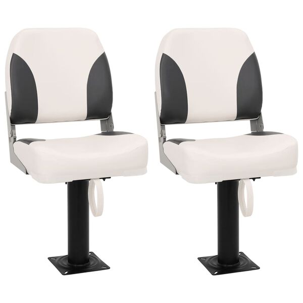 vidaXL Foldable Boat Seat 2 Set Low Backrest