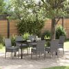 vidaXL Garden Dining Set 7 pcs Grey Powder-Coated Steel