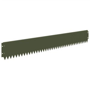 vidaXL Lawn Edging 10 pcs 103 x 15 cm Steel Olive Green