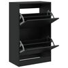 vidaXL Shoe Cabinet Black 60x34x96.5 cm Engineered Wood