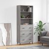 vidaXL Highboard Grey Sonoma 69.5x34x180 cm Engineered Wood