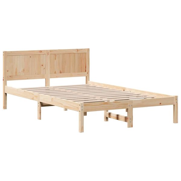 vidaXL Bed Frame Brown 135 x 190 cm Solid Pine wood