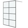 vidaXL Walk-in Shower Wall Black 140x195 cm Frosted ESG Glass