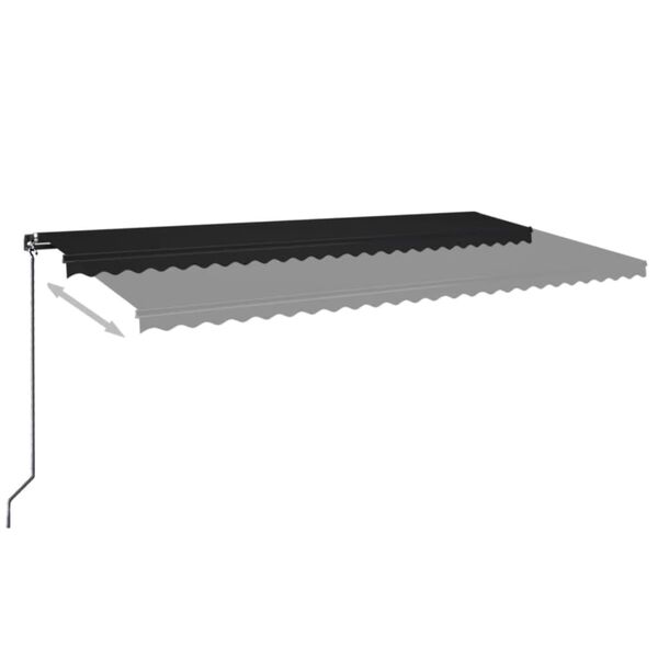 vidaXL Manual Retractable Awning with LED 600x350 cm Anthracite