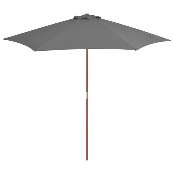 vidaXL Garden Parasol with Wooden Pole 270 cm Anthracite