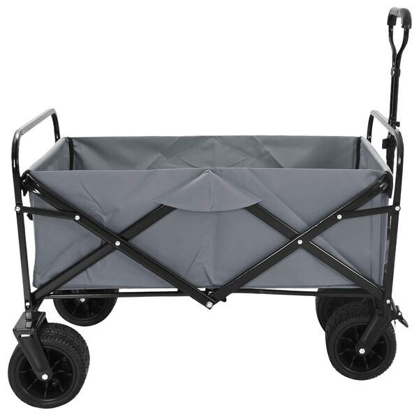 vidaXL Folding Hand Trolley Manual Grey 89 x 63 x 96 cm