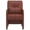 vidaXL Dining Chairs with Wheels 2 pcs Shiny brown 57 x 67 x 95 cm