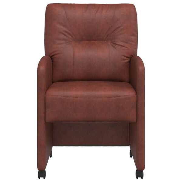 vidaXL Dining Chairs with Wheels 2 pcs Shiny brown 57 x 67 x 95 cm