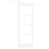 vidaXL Sliding Door ORKDAL White 93 x 232 cm Solid Pine Wood and Glass