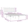 vidaXL Metal Bed Frame without Mattress with Headboard Black 120x200cm