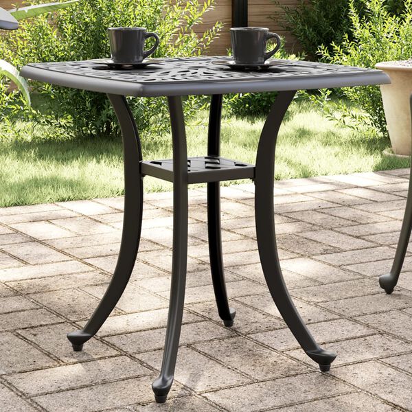 vidaXL Garden Table Black 53x53x53 cm Cast Aluminium