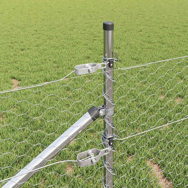 vidaXL Fence Post Silver 50 x 0.8 m (36 mm mesh) Steel