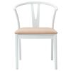 vidaXL Dining Chair 2 pcs White and Brown Solid Rubber Wood