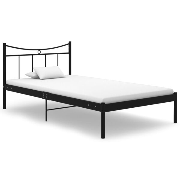 vidaXL Bed Frame without Mattress Black Metal 100x200 cm
