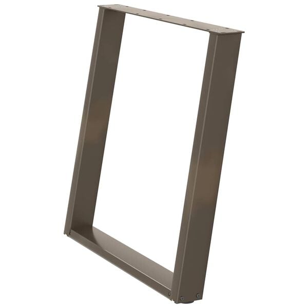 vidaXL Dining Table Legs U-Shaped 2 pcs Natural Steel 70x(72-73) cm Steel