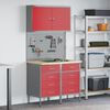 vidaXL Work Cabinet with Drawer 5 pcs Red Engineered Wood and Steel