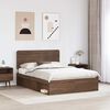 vidaXL Bed Frame with Headboard Brown Oak 140 x 200 cm Solid Pine Wood
