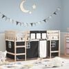 vidaXL Kids' Loft Bed with Curtains without Mattress White&Black 90x200cm