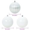 vidaXL Christmas Bauble Set XXL 3 pcs White Plastic
