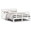 vidaXL Bed Frame with Headboard without Mattress White 135x190 cm