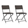 vidaXL Folding Chairs 2 pcs HDPE and Steel Brown