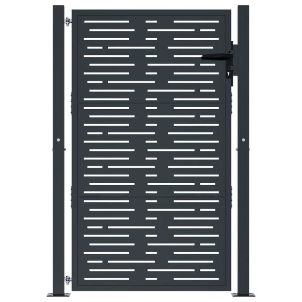 vidaXL Garden Gate Anthracite 100x150 cm Steel Square Design